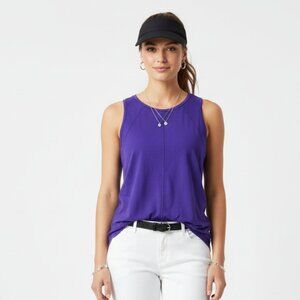 Athleta Blue Sleeveless Split Back Sport Atletic Top XL